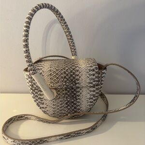 Louise et Cie Snakeskin Leather Top Handle Crossbody Bag Purse NEW With Tag !